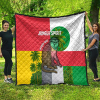 Jungle Spirit Monkey Quilt with Sao Tome and Principe Tropical Flag Color Blocks