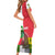 Jungle Spirit Monkey Short Sleeve Bodycon Dress with Sao Tome and Principe Tropical Flag Color Blocks