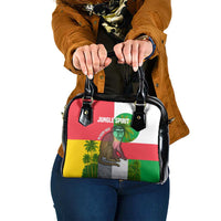 Jungle Spirit Monkey Shoulder Handbag with Sao Tome and Principe Tropical Flag Color Blocks