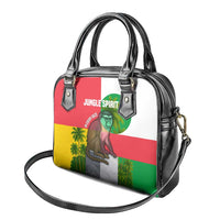 Jungle Spirit Monkey Shoulder Handbag with Sao Tome and Principe Tropical Flag Color Blocks