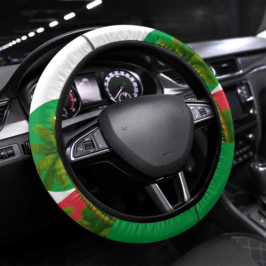 Jungle Spirit Monkey Steering Wheel Cover with Sao Tome and Principe Tropical Flag Color Blocks