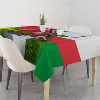 Jungle Spirit Monkey Tablecloth with Sao Tome and Principe Tropical Flag Color Blocks
