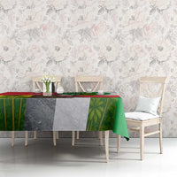 Jungle Spirit Monkey Tablecloth with Sao Tome and Principe Tropical Flag Color Blocks