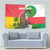 Jungle Spirit Monkey Tapestry with Sao Tome and Principe Tropical Flag Color Blocks