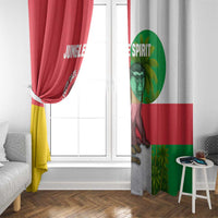 Jungle Spirit Monkey Window Curtain with Sao Tome and Principe Tropical Flag Color Blocks