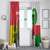 Jungle Spirit Monkey Window Curtain with Sao Tome and Principe Tropical Flag Color Blocks