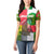 Jungle Spirit Monkey Women Polo Shirt with Sao Tome and Principe Tropical Flag Color Blocks