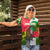 Jungle Spirit Monkey Women Polo Shirt with Sao Tome and Principe Tropical Flag Color Blocks