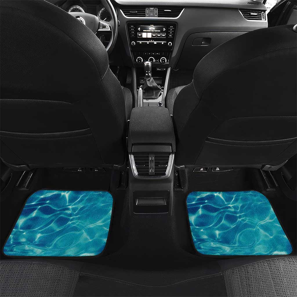 Sea Turtle Sao Tome and Principe Car Mats with Ocean Tide and Tropical Palm Design