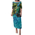 Sea Turtle Sao Tome and Principe Family Matching Puletasi and Hawaiian Shirt with Ocean Tide and Tropical Palm Design