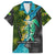 Sea Turtle Sao Tome and Principe Family Matching Tank Maxi Dress and Hawaiian Shirt with Ocean Tide and Tropical Palm Design