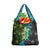 Sea Turtle Sao Tome and Principe Grocery Bag with Ocean Tide and Tropical Palm Design