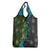 Sea Turtle Sao Tome and Principe Grocery Bag with Ocean Tide and Tropical Palm Design