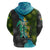 Sea Turtle Sao Tome and Principe Hoodie with Ocean Tide and Tropical Palm Design