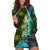 Sea Turtle Sao Tome and Principe Hoodie Dress with Ocean Tide and Tropical Palm Design