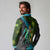 Sea Turtle Sao Tome and Principe Long Sleeve Polo Shirt with Ocean Tide and Tropical Palm Design
