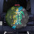Sea Turtle Sao Tome and Principe Spare Tire Cover with Ocean Tide and Tropical Palm Design