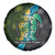 Sea Turtle Sao Tome and Principe Spare Tire Cover with Ocean Tide and Tropical Palm Design