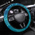 Sea Turtle Sao Tome and Principe Steering Wheel Cover with Ocean Tide and Tropical Palm Design