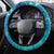 Sea Turtle Sao Tome and Principe Steering Wheel Cover with Ocean Tide and Tropical Palm Design