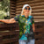 Sea Turtle Sao Tome and Principe Women Polo Shirt with Ocean Tide and Tropical Palm Design