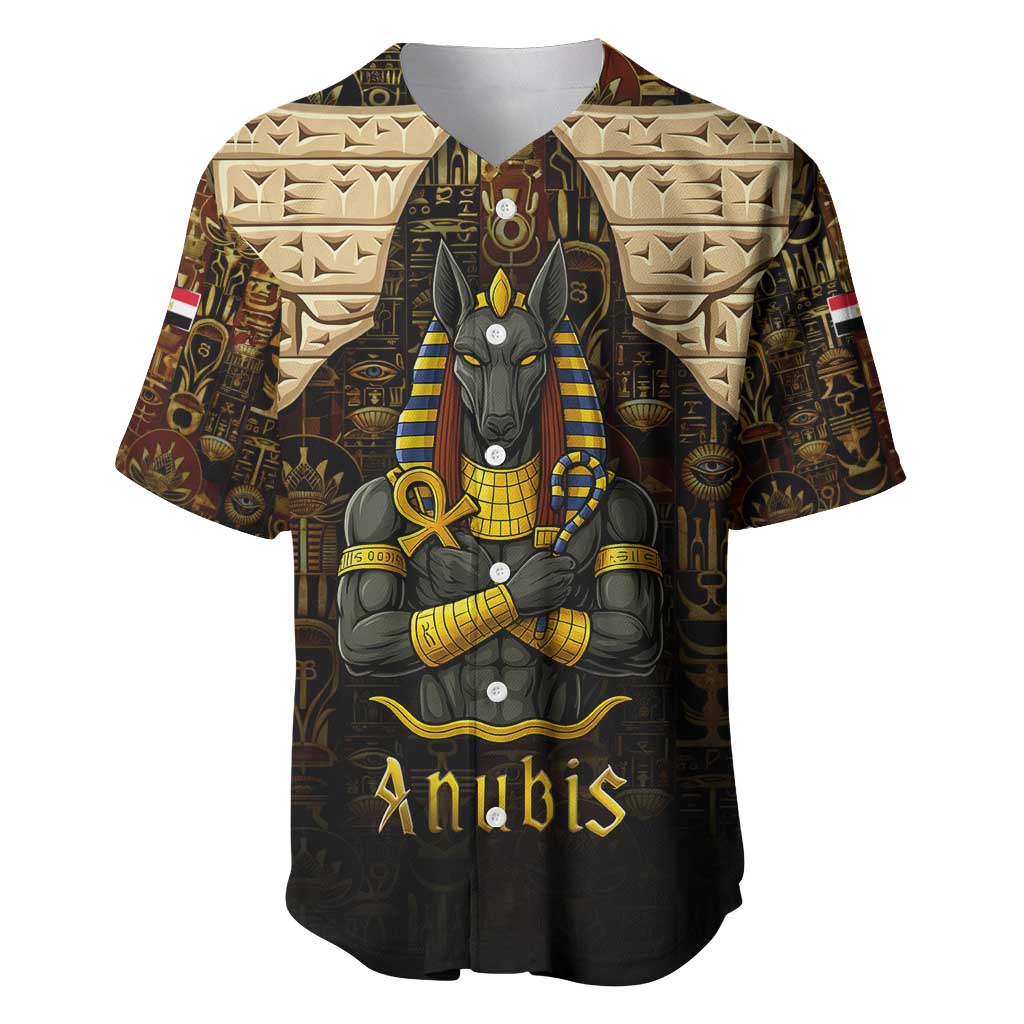 Anubis Egypt Baseball Jersey with Ancient Hieroglyph Pharaoh Spirit