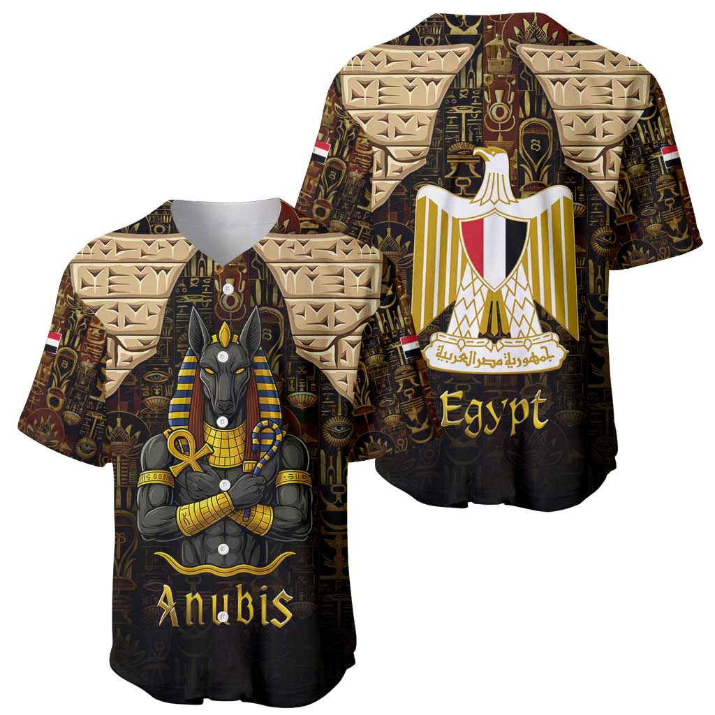 Anubis Egypt Baseball Jersey with Ancient Hieroglyph Pharaoh Spirit