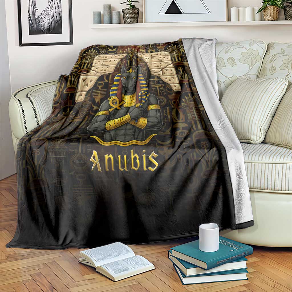 Anubis Egypt Blanket with Ancient Hieroglyph Pharaoh Spirit