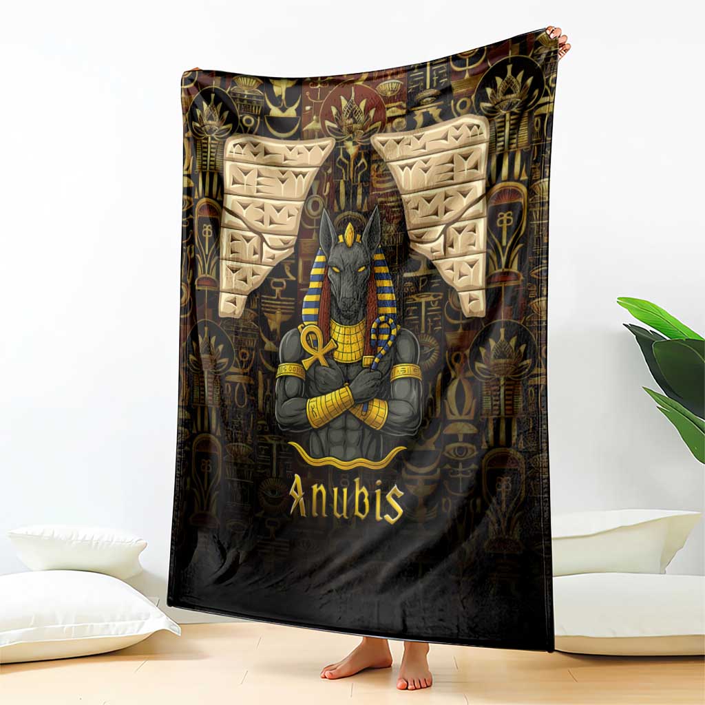 Anubis Egypt Blanket with Ancient Hieroglyph Pharaoh Spirit