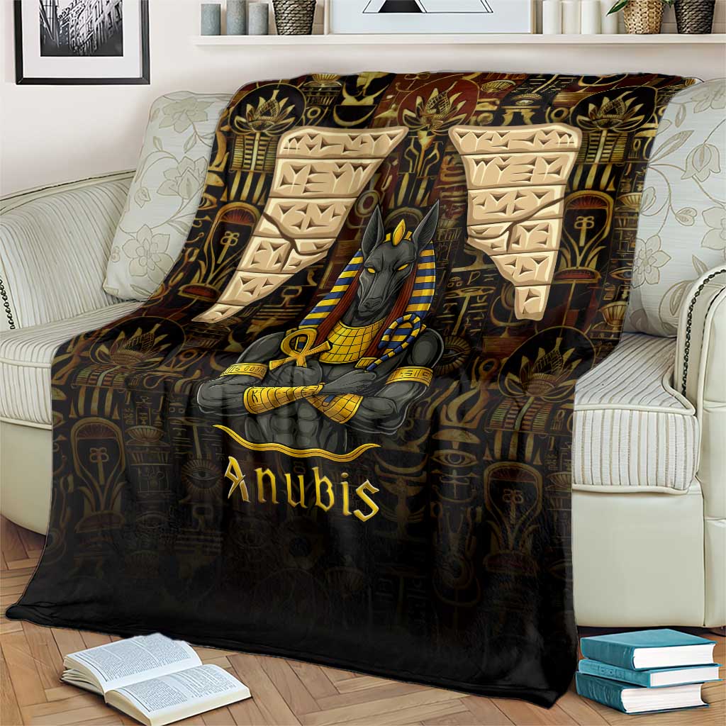 Anubis Egypt Blanket with Ancient Hieroglyph Pharaoh Spirit