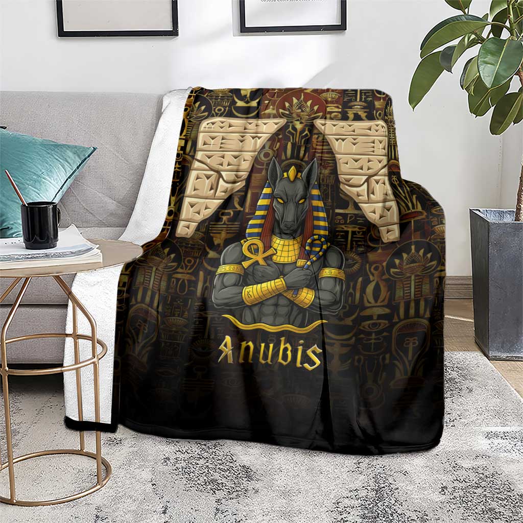 Anubis Egypt Blanket with Ancient Hieroglyph Pharaoh Spirit