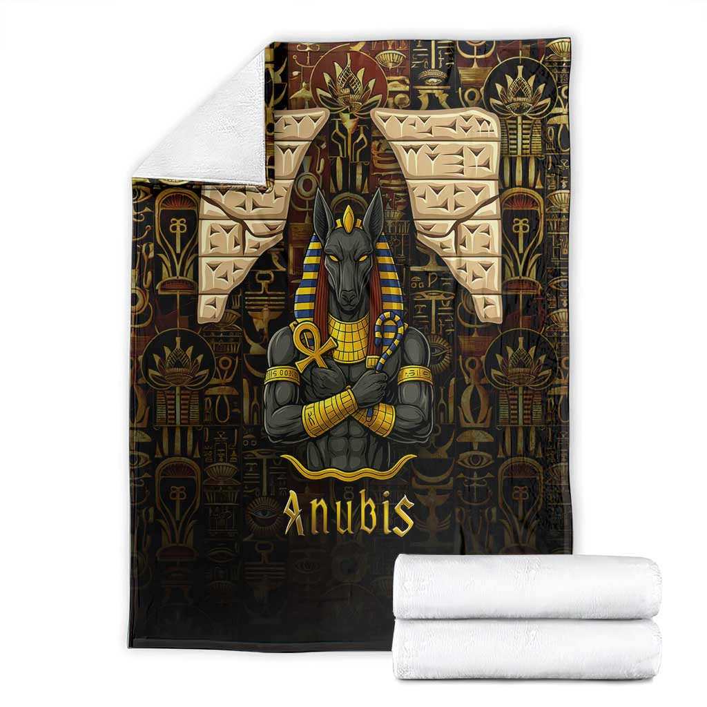 Anubis Egypt Blanket with Ancient Hieroglyph Pharaoh Spirit