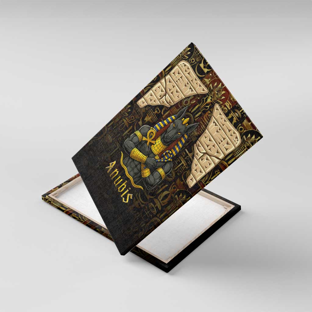 Anubis Egypt Canvas Wall Art with Ancient Hieroglyph Pharaoh Spirit