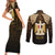 Anubis Egypt Couples Matching Short Sleeve Bodycon Dress and Long Sleeve Button Shirt with Ancient Hieroglyph Pharaoh Spirit