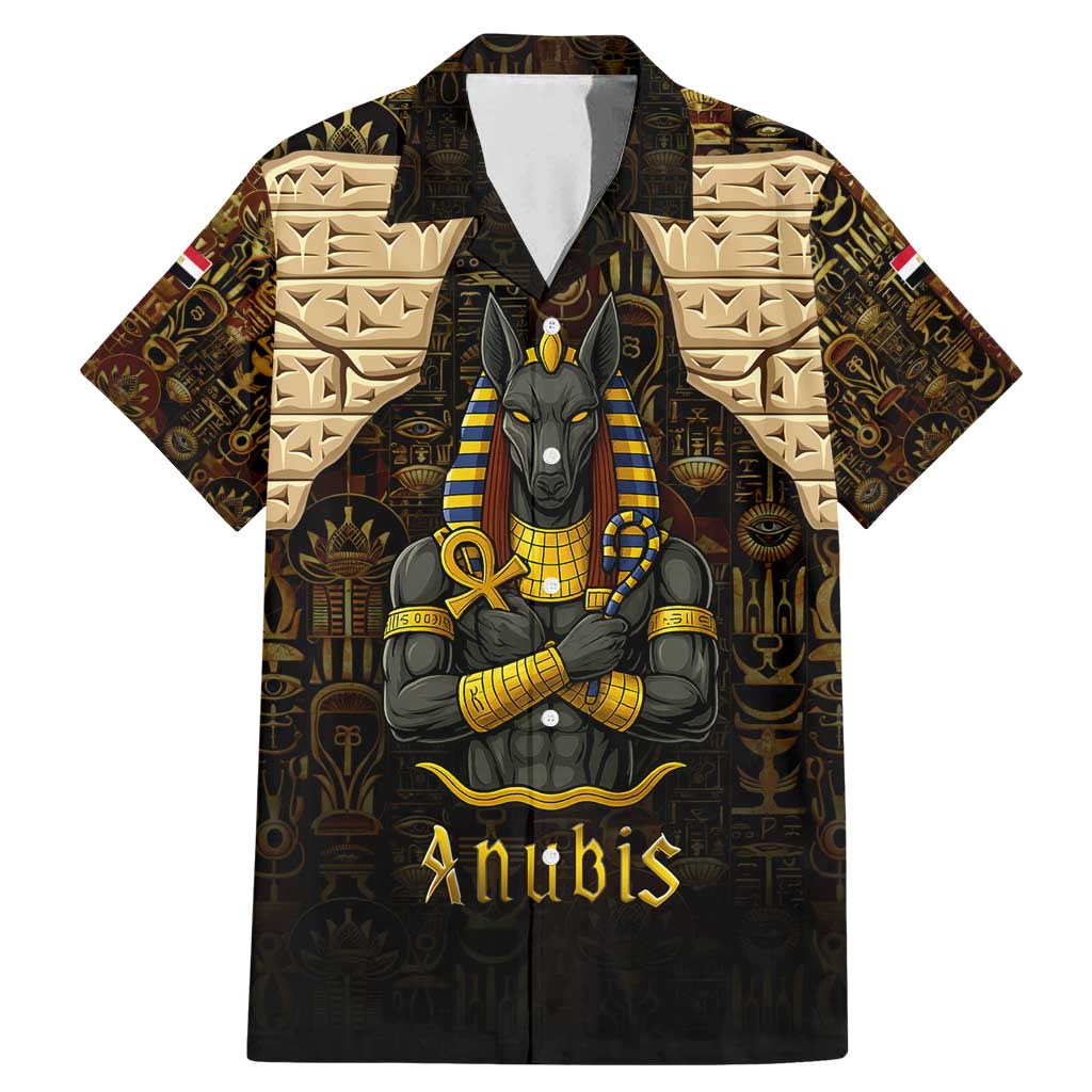 Anubis Egypt Family Matching Mermaid Dress and Hawaiian Shirt with Ancient Hieroglyph Pharaoh Spirit