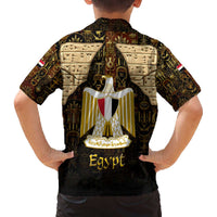 Anubis Egypt Family Matching Off The Shoulder Long Sleeve Dress and Hawaiian Shirt with Ancient Hieroglyph Pharaoh Spirit
