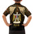 Anubis Egypt Family Matching Off The Shoulder Long Sleeve Dress and Hawaiian Shirt with Ancient Hieroglyph Pharaoh Spirit