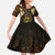 Anubis Egypt Family Matching Off The Shoulder Long Sleeve Dress and Hawaiian Shirt with Ancient Hieroglyph Pharaoh Spirit