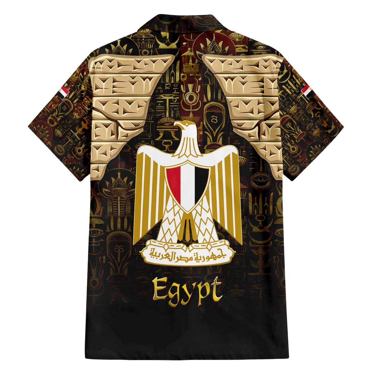 Anubis Egypt Family Matching Off The Shoulder Long Sleeve Dress and Hawaiian Shirt with Ancient Hieroglyph Pharaoh Spirit