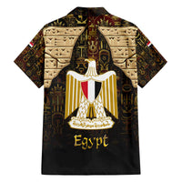 Anubis Egypt Family Matching Off The Shoulder Long Sleeve Dress and Hawaiian Shirt with Ancient Hieroglyph Pharaoh Spirit