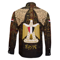 Anubis Egypt Family Matching Off The Shoulder Long Sleeve Dress and Hawaiian Shirt with Ancient Hieroglyph Pharaoh Spirit