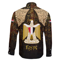 Anubis Egypt Family Matching Off Shoulder Maxi Dress and Hawaiian Shirt with Ancient Hieroglyph Pharaoh Spirit
