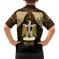 Anubis Egypt Family Matching Off Shoulder Short Dress and Hawaiian Shirt with Ancient Hieroglyph Pharaoh Spirit