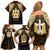 Anubis Egypt Family Matching Off Shoulder Short Dress and Hawaiian Shirt with Ancient Hieroglyph Pharaoh Spirit
