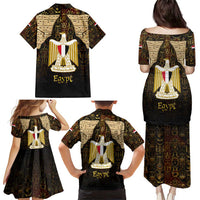 Anubis Egypt Family Matching Puletasi and Hawaiian Shirt with Ancient Hieroglyph Pharaoh Spirit