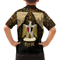 Anubis Egypt Family Matching Short Sleeve Bodycon Dress and Hawaiian Shirt with Ancient Hieroglyph Pharaoh Spirit