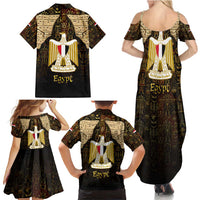 Anubis Egypt Family Matching Summer Maxi Dress and Hawaiian Shirt with Ancient Hieroglyph Pharaoh Spirit