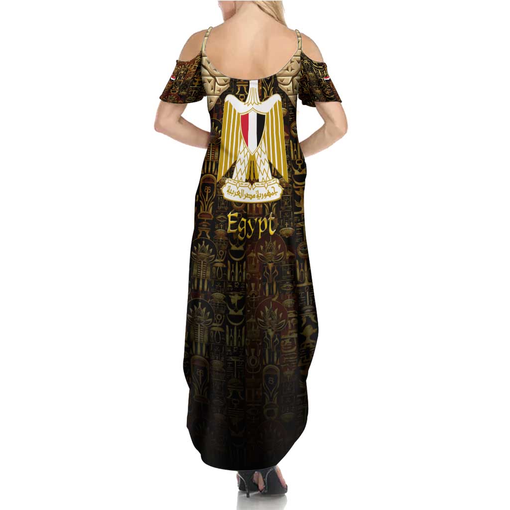 Anubis Egypt Family Matching Summer Maxi Dress and Hawaiian Shirt with Ancient Hieroglyph Pharaoh Spirit