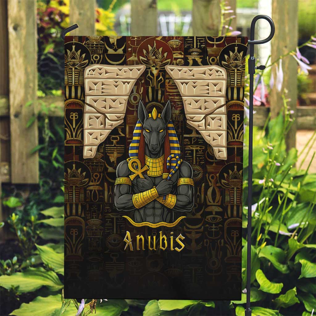 Anubis Egypt Garden Flag with Ancient Hieroglyph Pharaoh Spirit