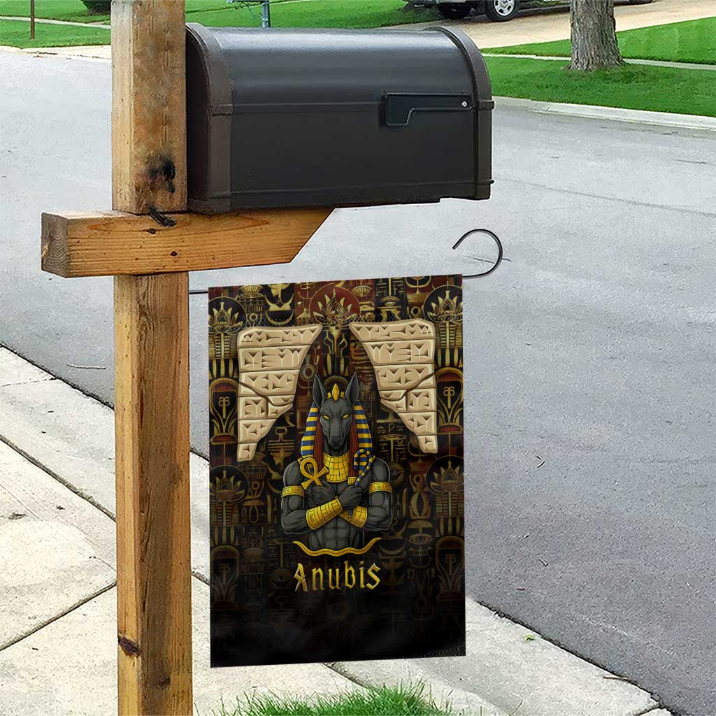 Anubis Egypt Garden Flag with Ancient Hieroglyph Pharaoh Spirit